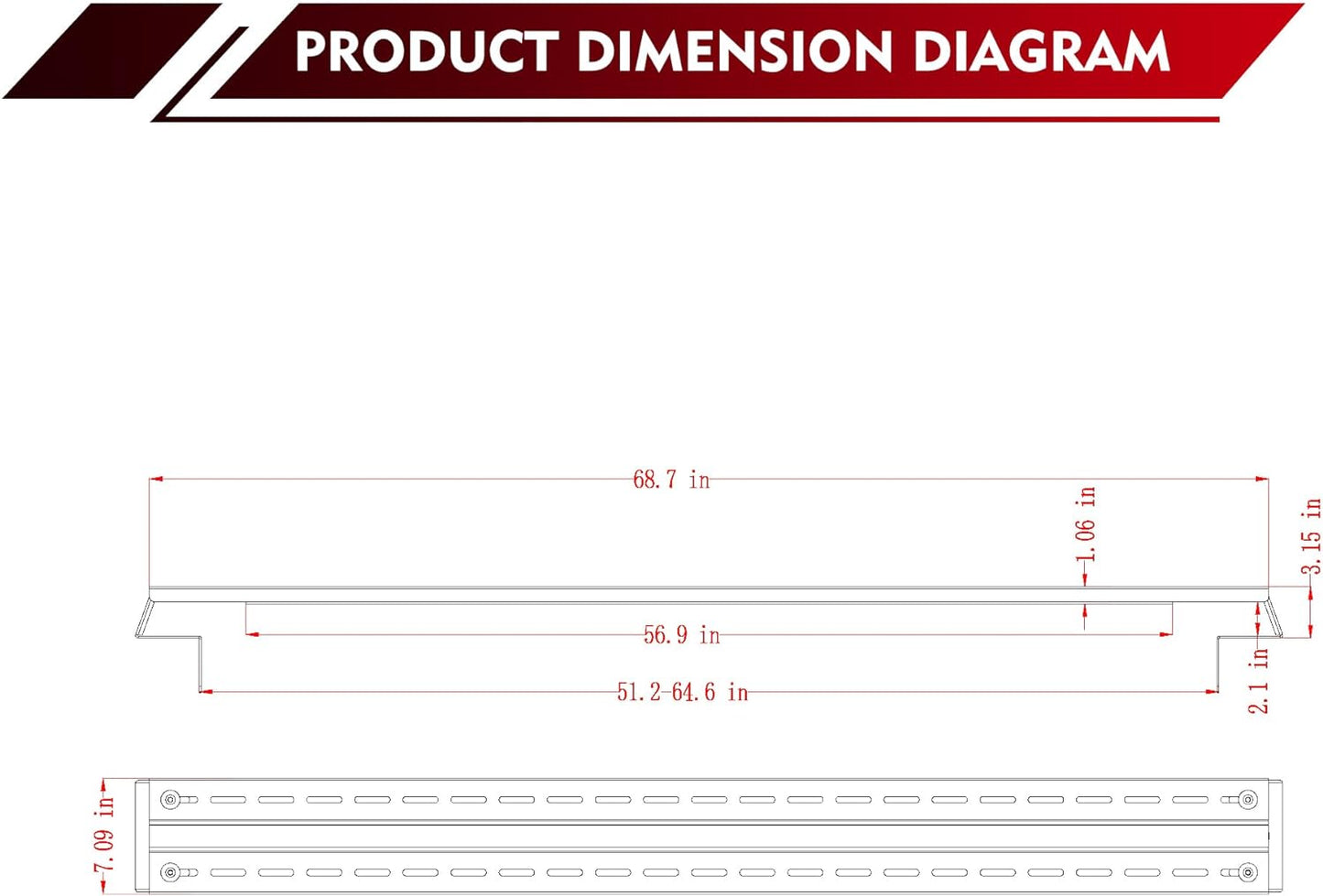 Adjustable Steel Multifunctional rack cross board x2, universal fit for trucks. Capacity up to 600 lb